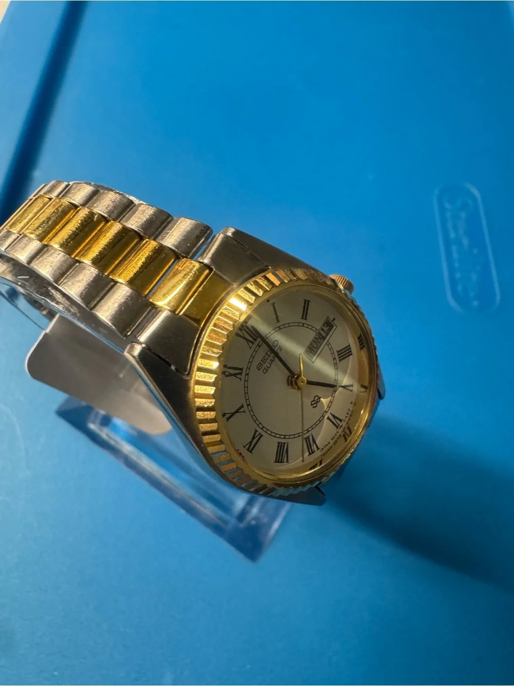Seiko Gold and Silver Two-Tone Roman Numeral Dial Watch